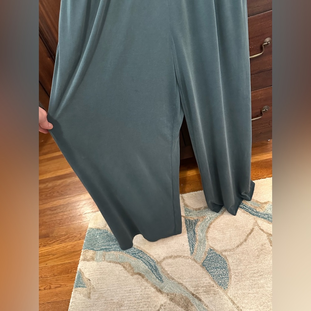 Saturday Sunday (Anthropologie) teal off-the-shoulder wide leg jumpsuit - MP - Picture 8 of 12